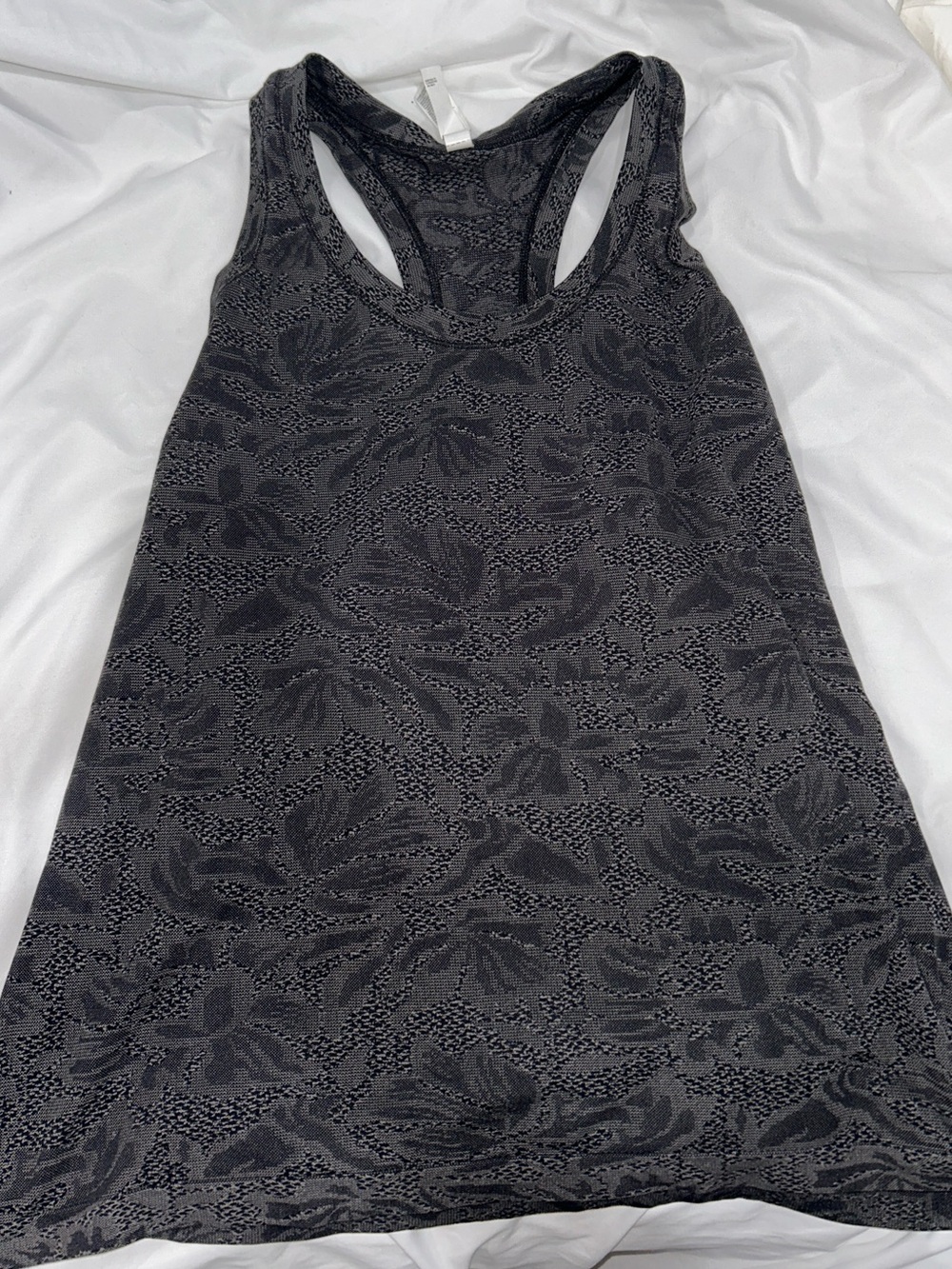 Athleta Charcoal Floral Racerback Tank